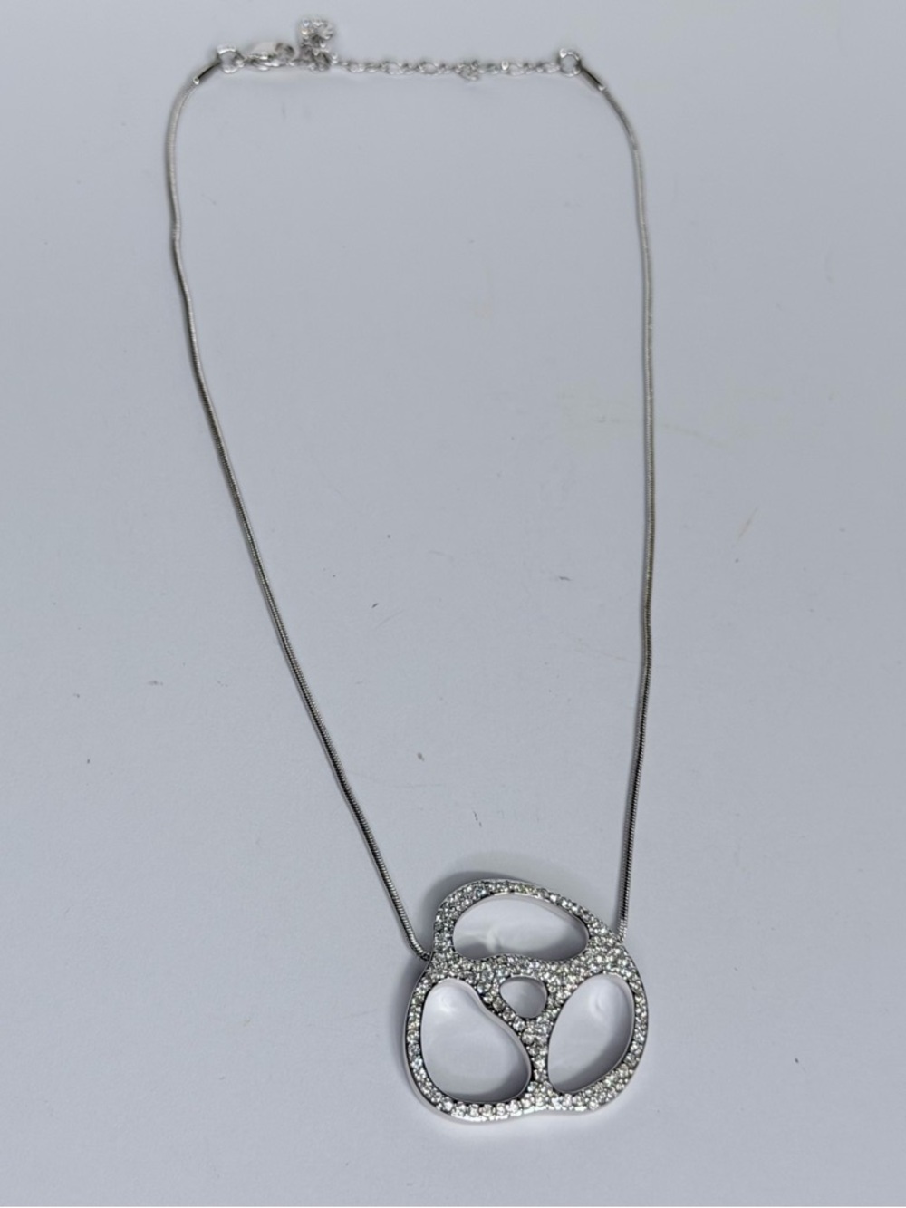 Swarovski Silver Necklace with White Crystal-Accented Pendant